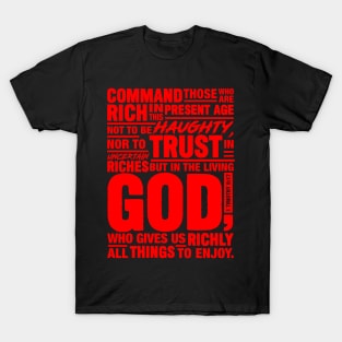 1 Timothy 6:17 T-Shirt